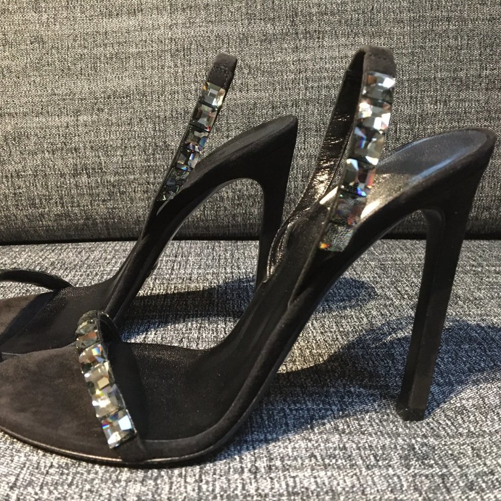 Gucci Black Studded Slingback Heels
